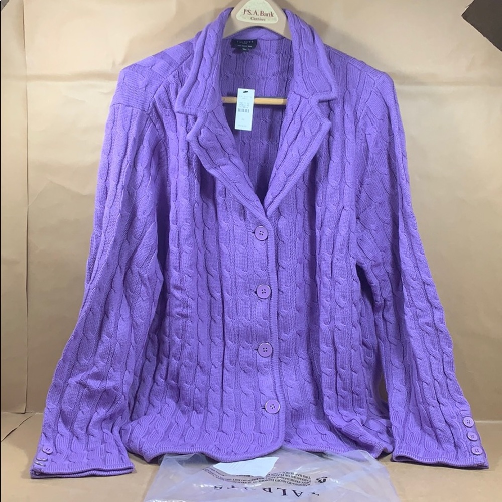 Talbots Cable Cardigan - Iris Blossom - 3X - Woman
